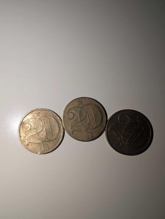 Czechoslovak Coin from 1983, 1985, and 1989
