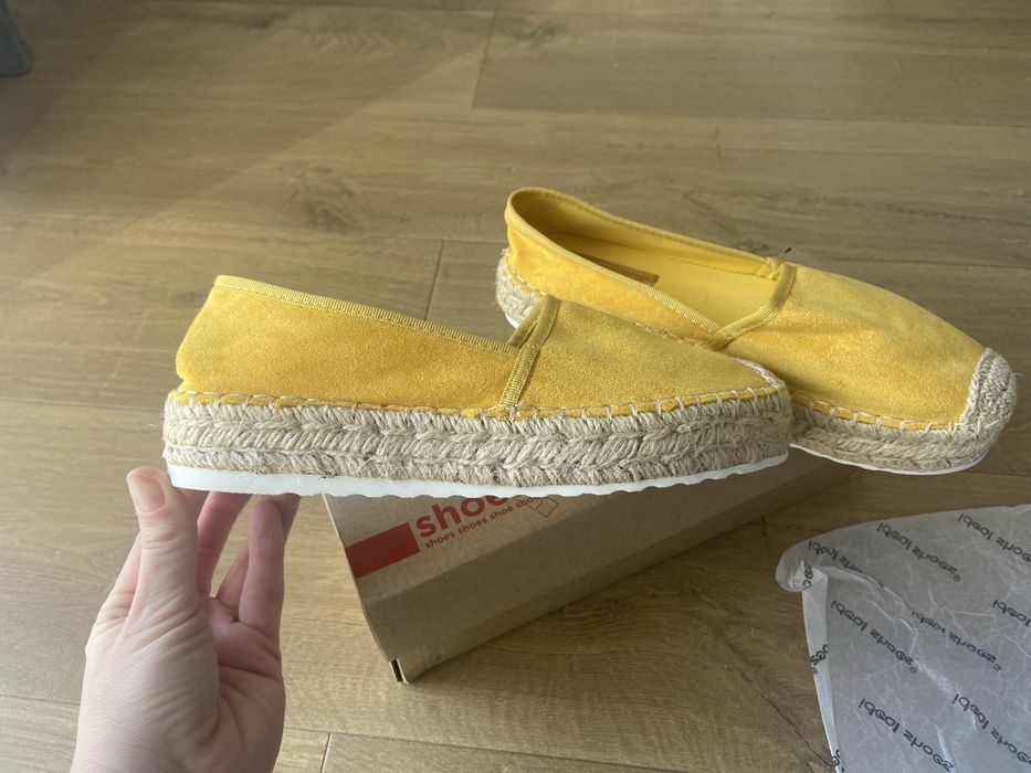 Nowe buty wiosenne żółte espadryle 37 plecione