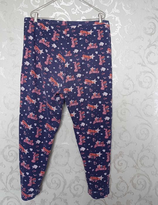 р 20-22 / 54-56-58 домашні піжамні штани бавовна трикотаж у принт