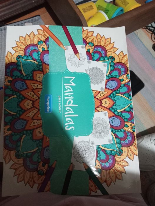 Livros de mandalas para pintar novos ( bolsa transparente incluída)