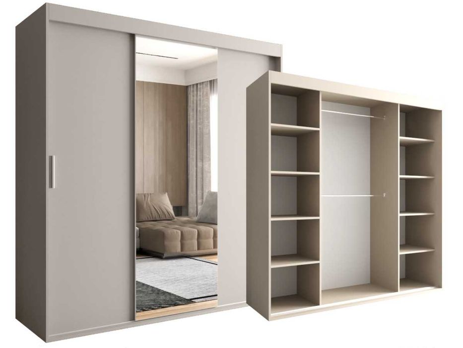 Szafa WYSYŁKA OD 3 DNI KASZMIR 3 Drzwiowa 180 CM Lustro OTARIO