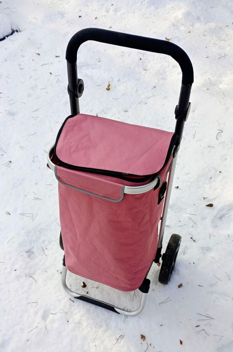 Lekki solidny aluminiowy wózek na zakupy z dużymi kołami