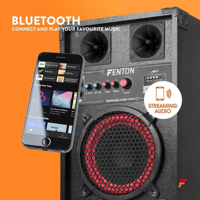 Комплект активних акустичних колонок +караоке Fenton SPB-8 400W USB/BT