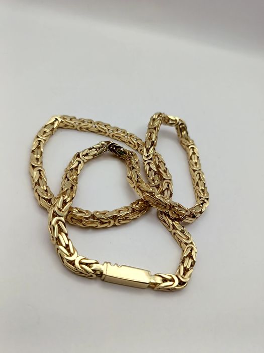 Złoty Łańcuszek Królewski Ręczna robota 55cm Pr.585 14K Nowy