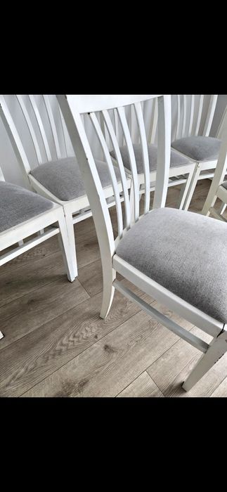 Zestaw 6x krzesła tapicerowane białe