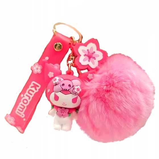 Brelok breloczek do kluczy SANRIO Kuromi silikon , pompon