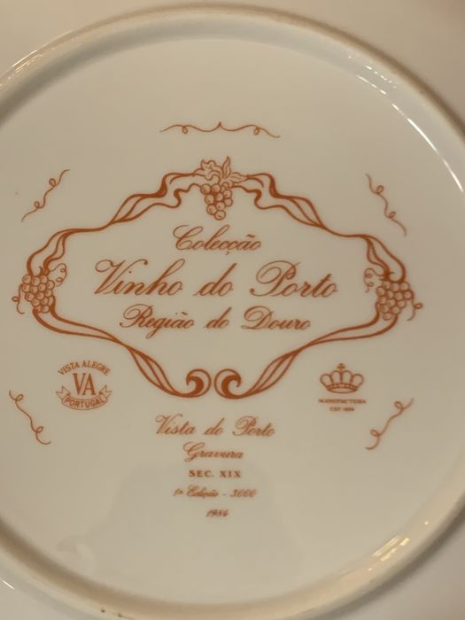 Prato decorativo Vista Alegre - Coleção Vinho do Porto
