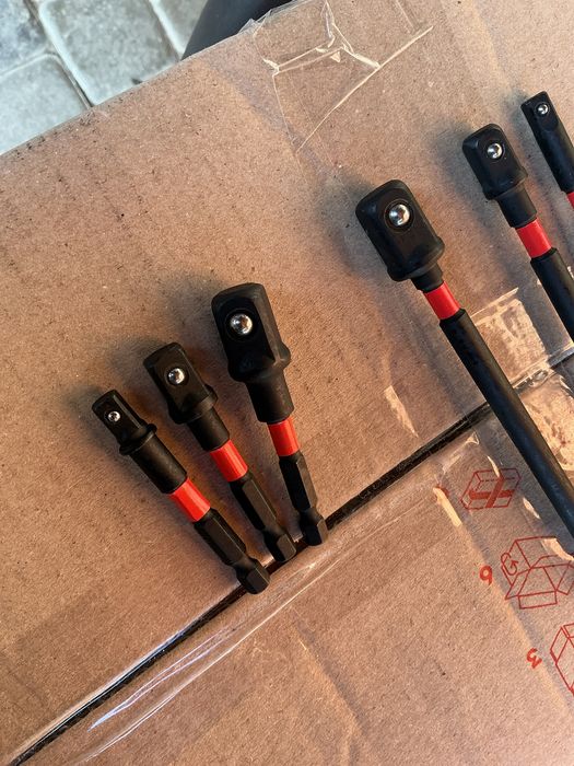 Набор 6шт високоміцних ударних адаптерів перехідників 1/4 3/8 1/2 нові