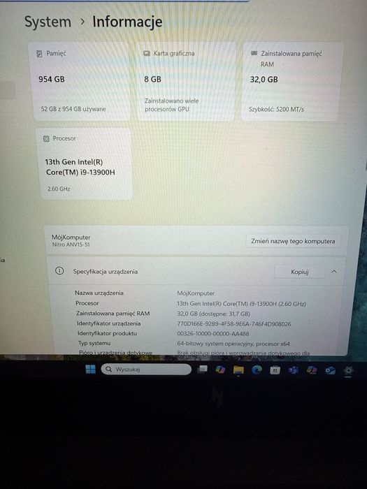 ACER NITRO V15 i9-13900H/RTX4060/32GB/1TB + AKCESORIA!