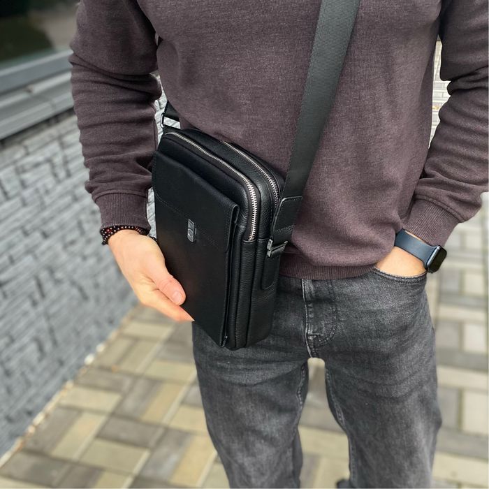 Чоловіча сумка НАТУРАЛЬНА ШКІРА барсетка класика месенджер CLAVE