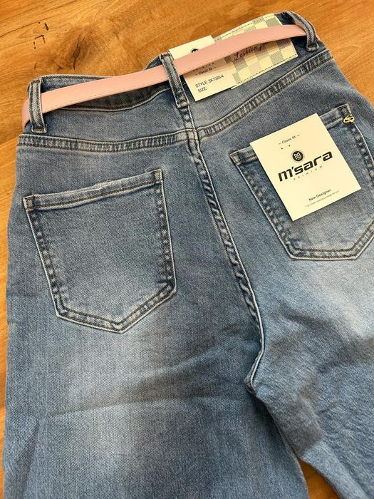 Jeansy M.Sara Ballon Fit z paskiem