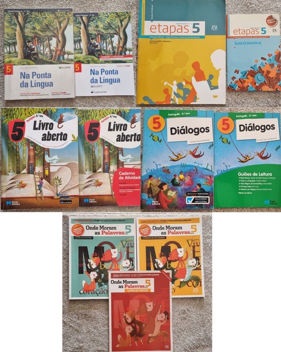 Manuais de Português e História 5 e 6 ano