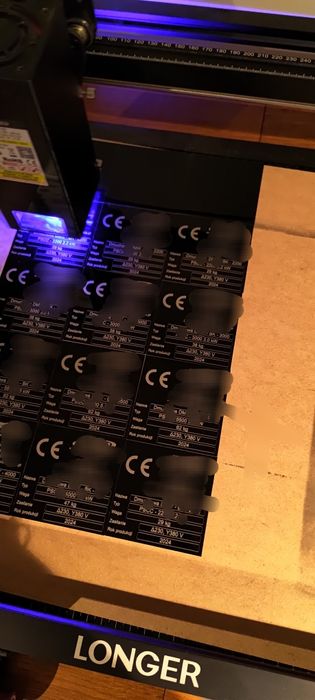 Tabliczka zastepcza Znamionowa maszyn przyczepki grawerowna