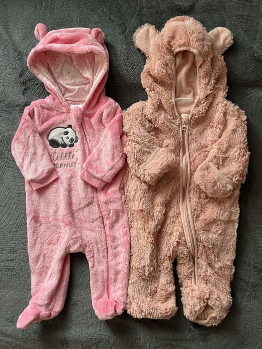 Pajacyk kombinezon jesienny zimowy dla dziewczynki 68 - zestaw