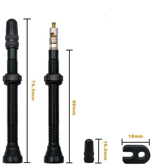 Wentylki tubeless zaworki 60 MM PRESTA ALUMINIUM 2 SZTUKI + kluczyk