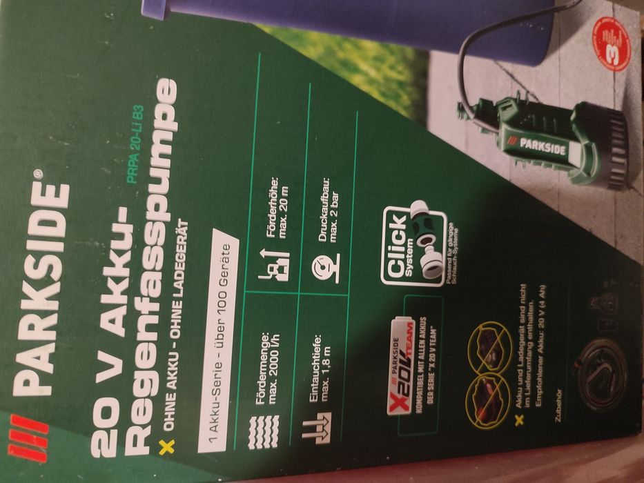 Parkside akumulatorowa pompa zanurzeniowa Nowa Gwarancja, bateria ipa