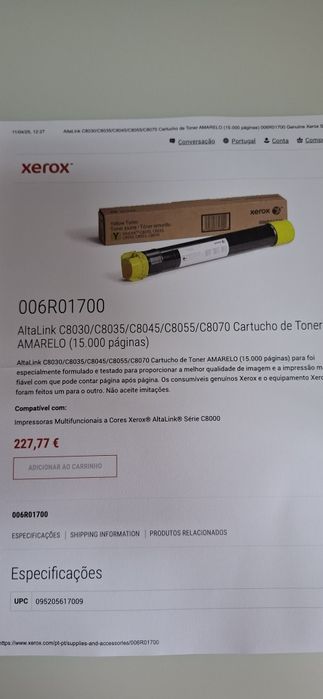 Cartuchos para xerox altalink C8035