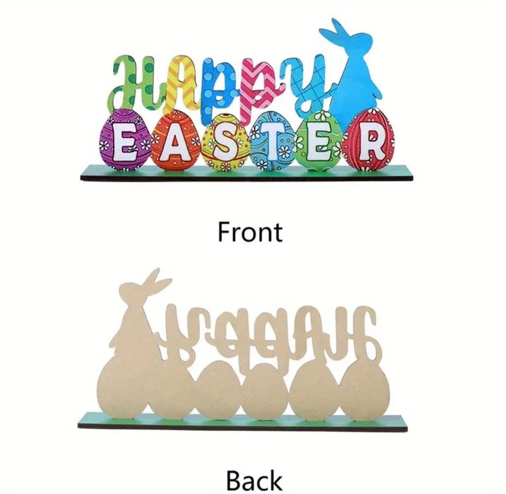 Placa de Madeira - Happy Easter / Feliz Pascoa