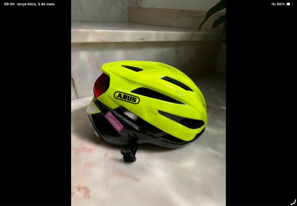 Capacete amarelo flurescente abus tamanho S