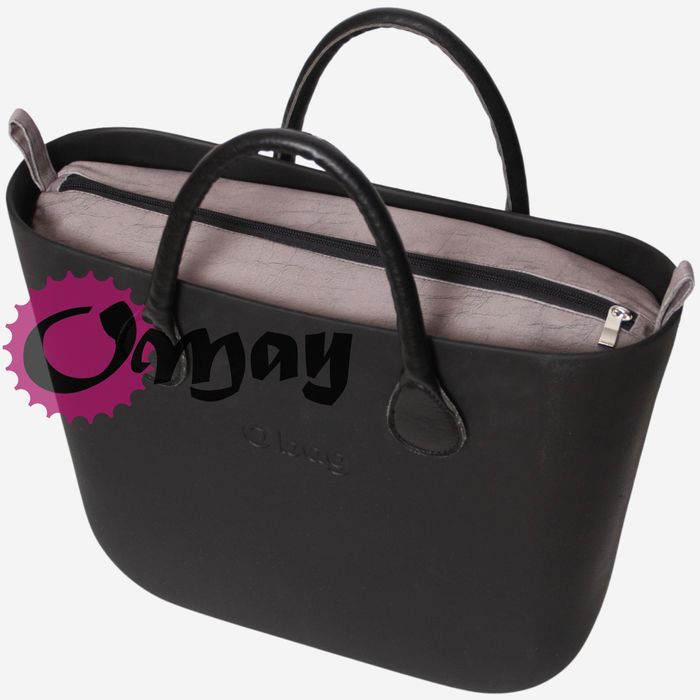 Czarny organizer do OBAG MINI naturalny Ant 2 kieszenie wnętrze OMAY