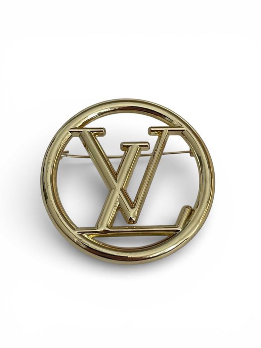 broszka lv louis vuitton złota