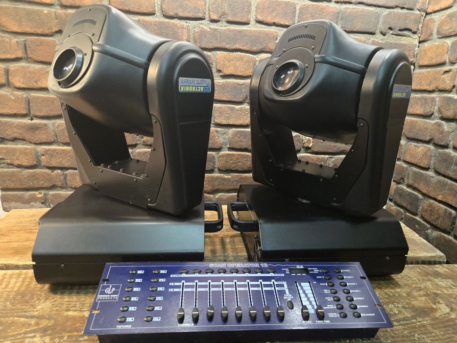 2 szt ruchome głowy, DMX 512 + sterownik GLP Scan Op. 12