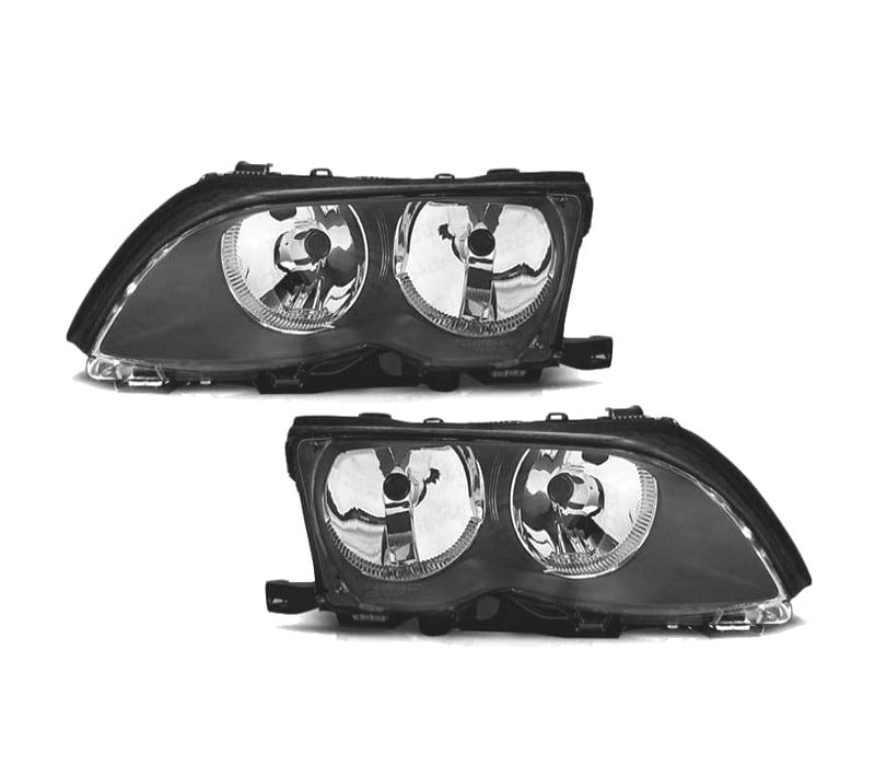 FAROIS BMW E46 01-05 FUNDO PRETO
