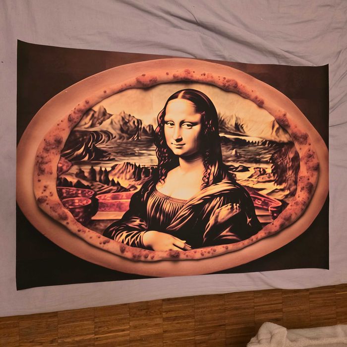 Plakat na płótnie Mona Lisa i pizza