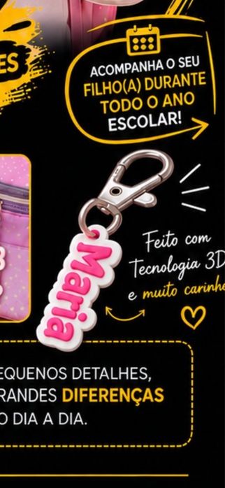 Personalizavel - Porta chaves de identificação escolar