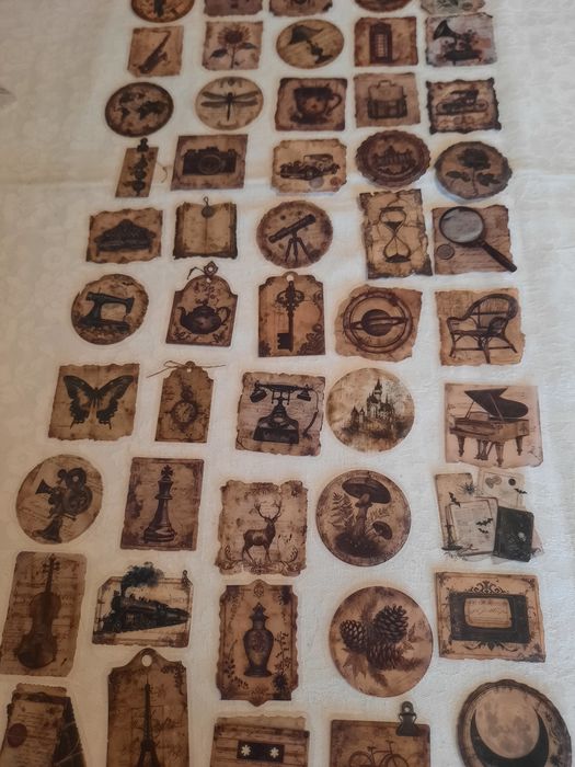 50 autocolantes retro para decoração
