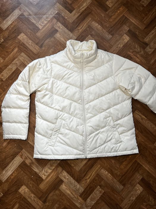 Жіноча біла стьобана куртка Lands' End