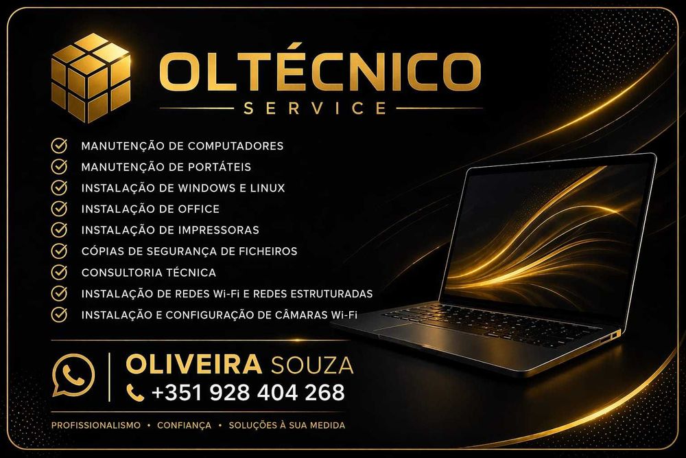 Manutenção de computadores, Manutenção de portáteis Instalação de Windows e Linux Instalação de Office Instalação de impressoras.