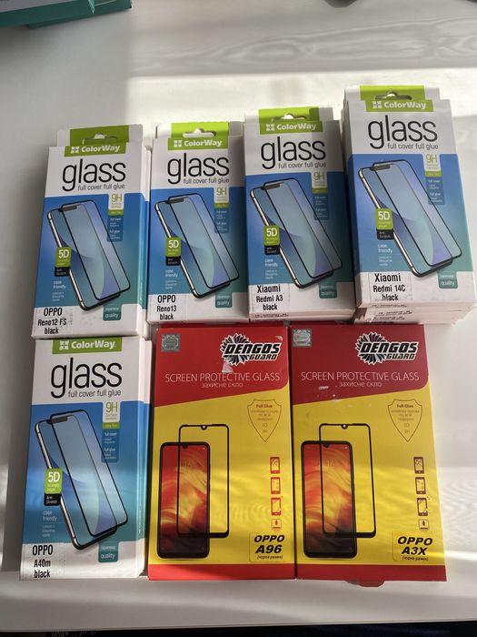 Захисне скло Oppo Reno 12FS Reno 13 A40M A96 A3X Redmi A3 14C для екрана