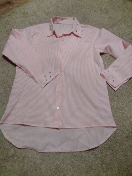 Koszula biało różowe paski