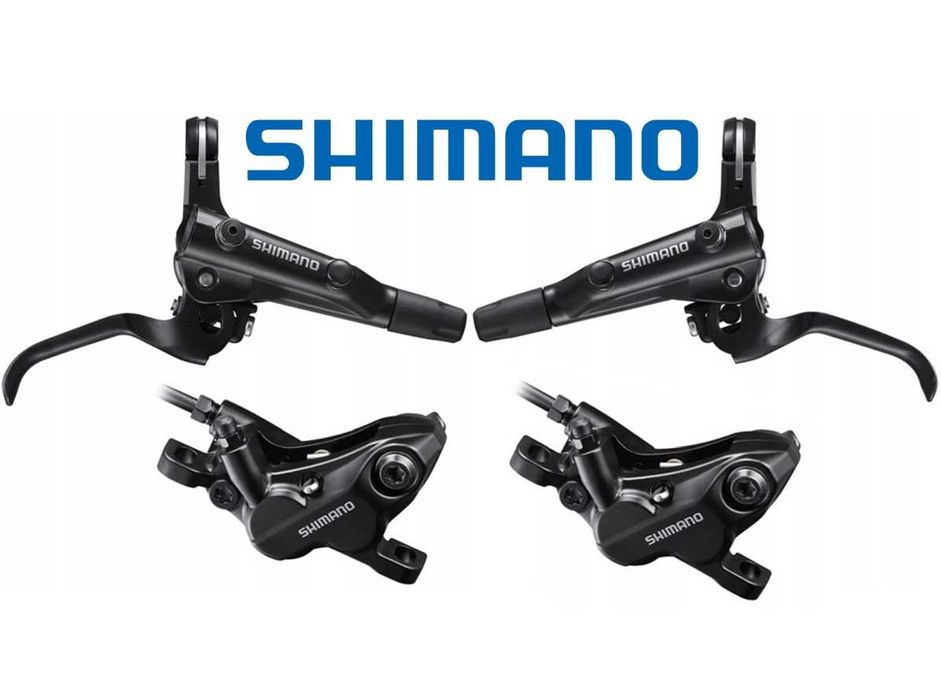 NOWE hamulce 4-tłoczkowe Shimano MT501 MT520 85cm + 170cm komplet zestaw przód tył przedni tylny hydrauliczne Faktura VAT 23%