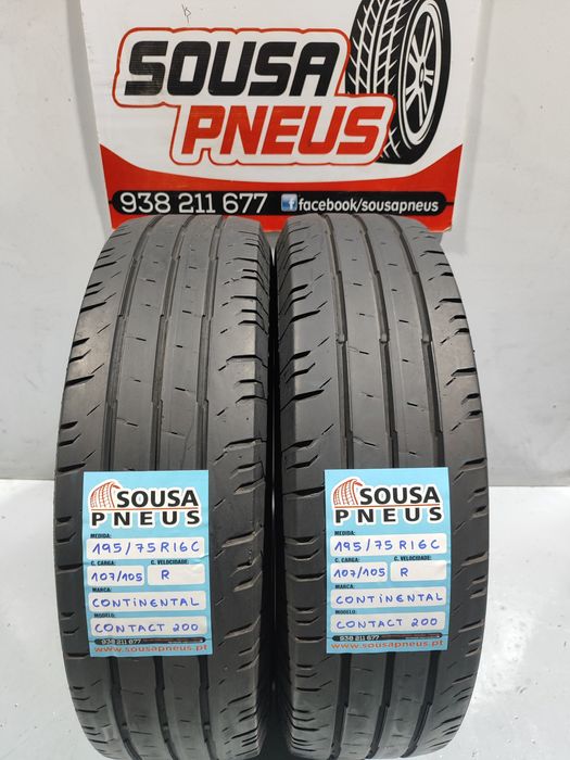 2 pneus semi novos 195-75R16C Continental - Oferta dos Portes
