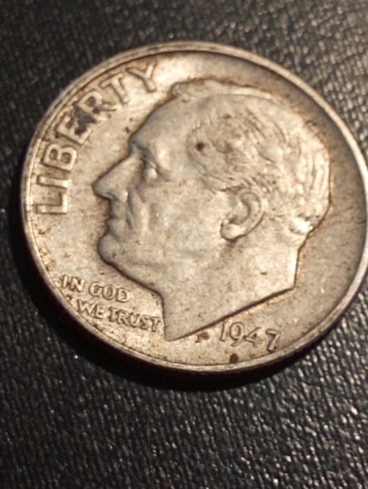 1 One dime EUA 1947- Roosevelt, Sem marca - Prata - Full Bands Soberba