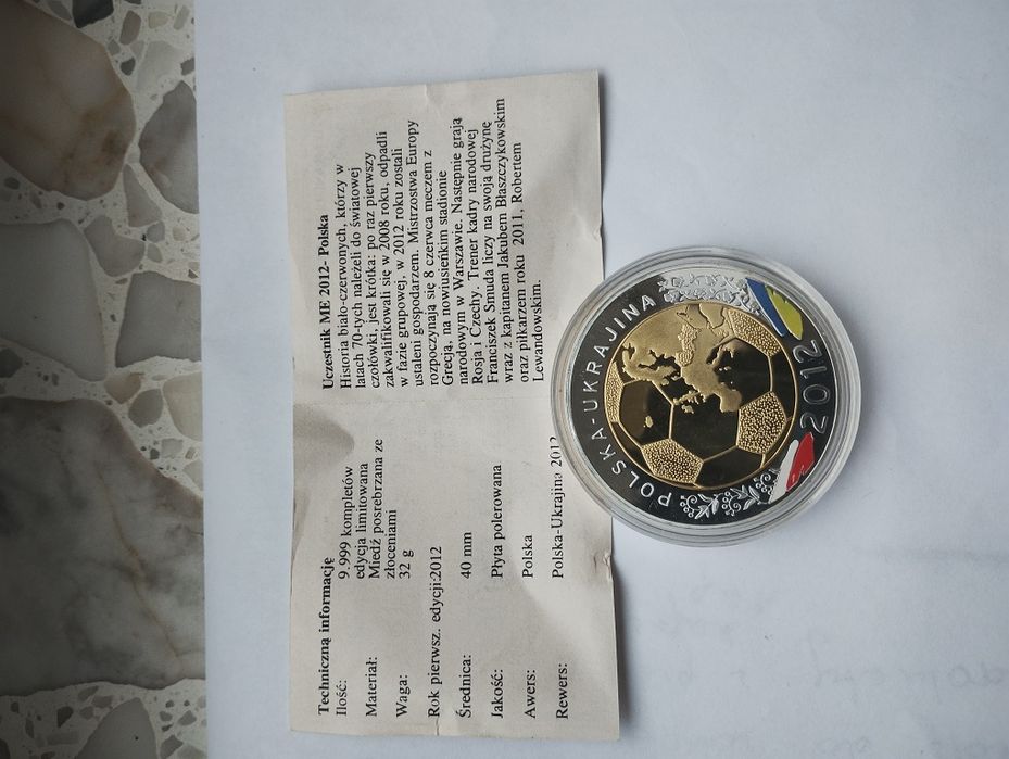 Medal Euro 2012 z certyfikatem