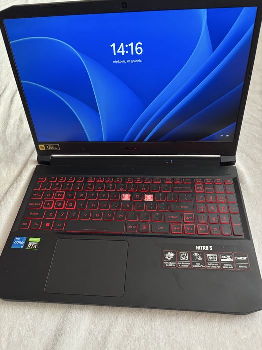 Acer Nitro 5 AN515-57 i5-11400H RTX 16Gb RAM SSD Laptop do gier