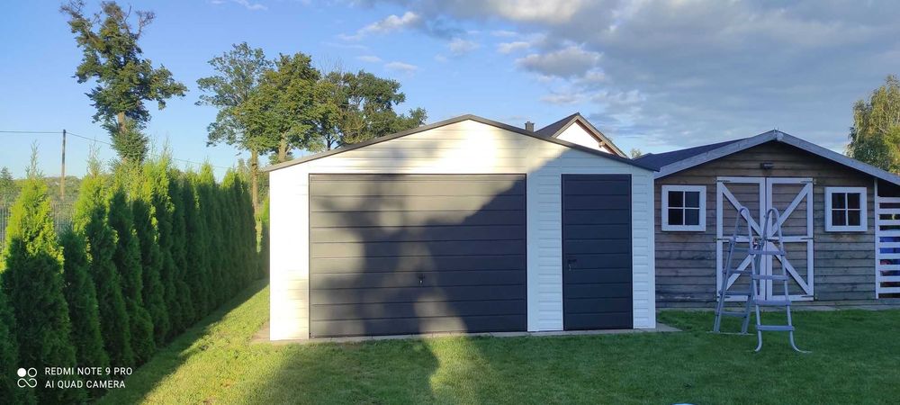 Garaż 5x5 Grafit Biały  PROMOCJA konstrukcja OCYNK