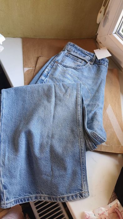 Джинси з камінчиками Zara M 38 L 40 Xl 42