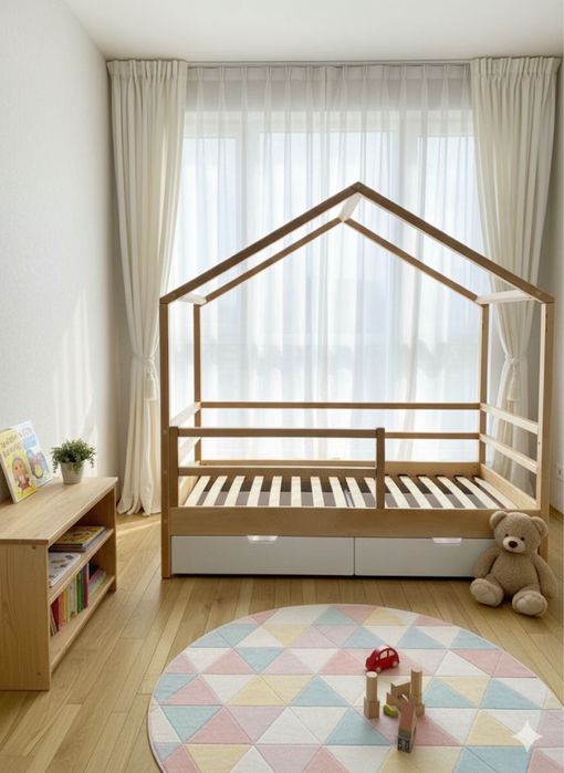 Детская мебель кровать домик будиночок ліжко з дахом горище чердак