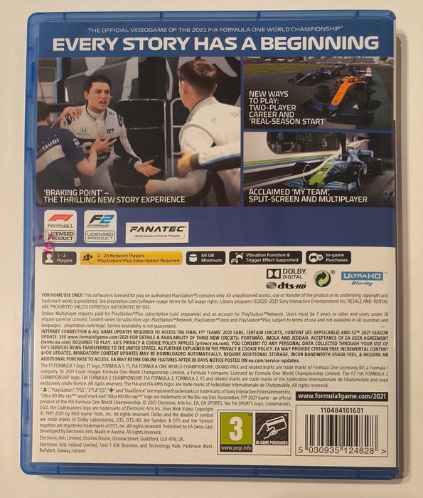 Gra F1 2021 PS5 Polskie napisy Playstation 5 PS4, PS5  jak nowa