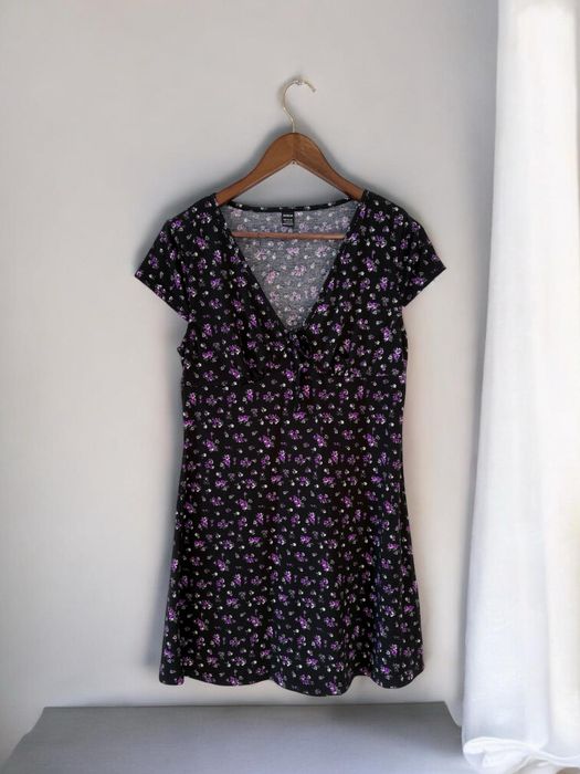 sukienka boho w kwiatki L