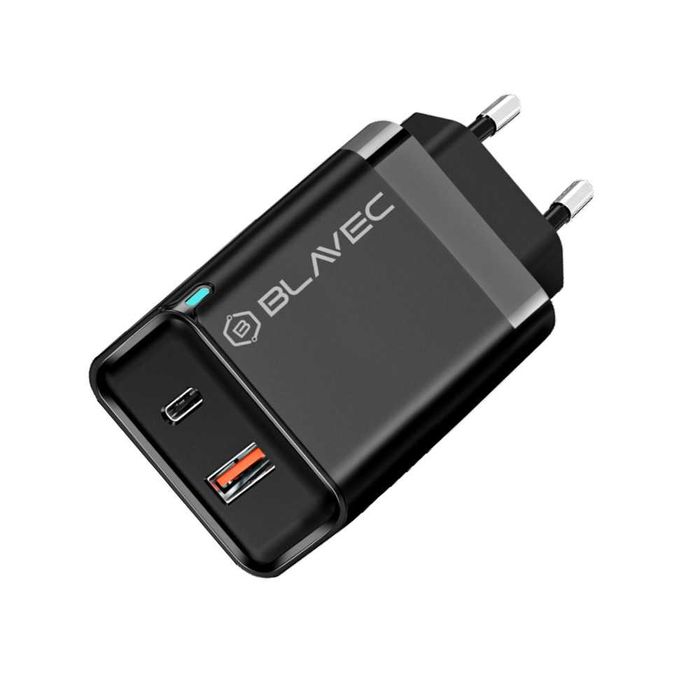 Ładowarka Sieciowa 45W Mocna Szybka Kostka 2 wyjścia USB + USB-C typ C