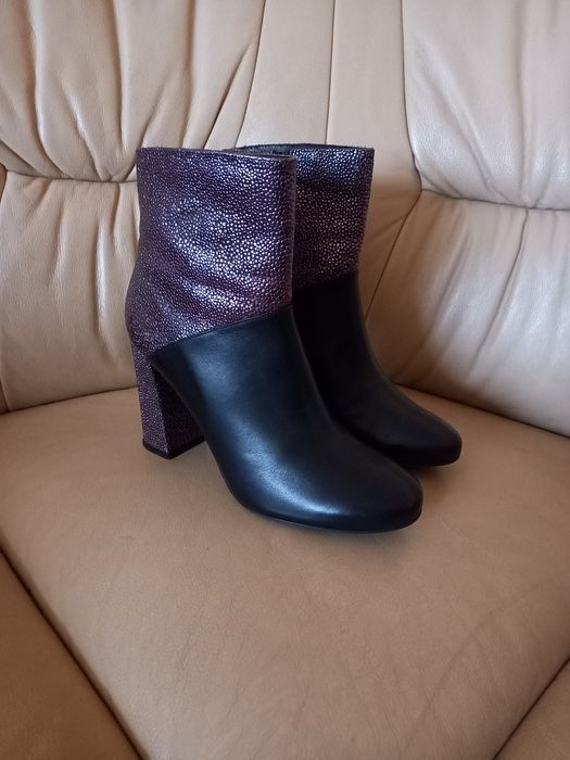 Skórzane r.39 botki VICTIM  na obcasie damskie Lavorazione Artigiana