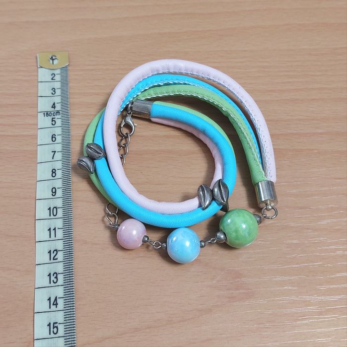 Bransoletka z ceramicznymi kuleczkami nowa