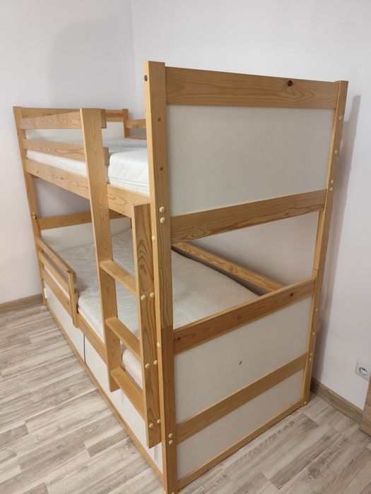 Łozko Piętrowe dla dzieci. Drewniane 180/80