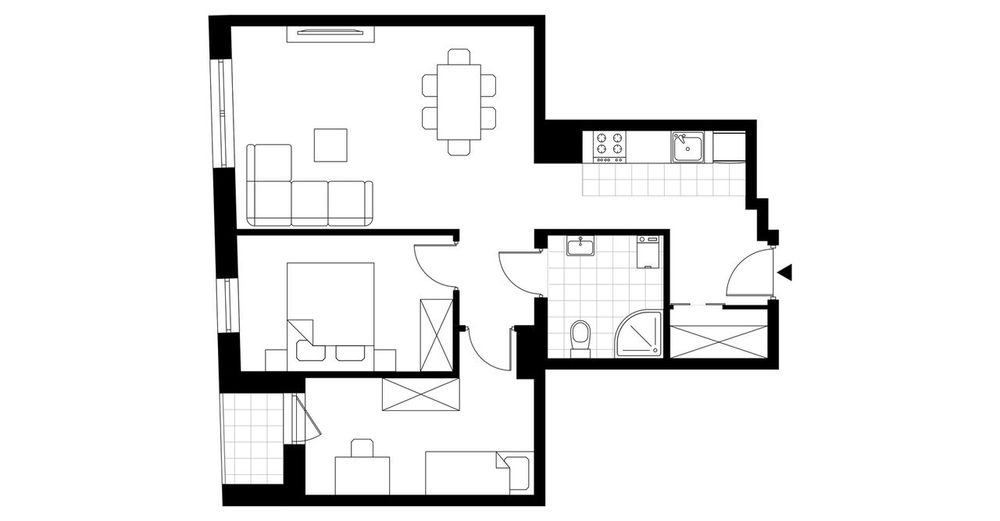 3-pokojowe mieszkanie 58 m² + loggia Bezpośrednio - Widok 4