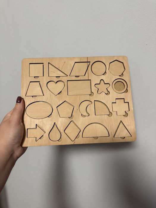 Деревʼяний сортер Геометричні фігури (можна розфарбувати фарбами)